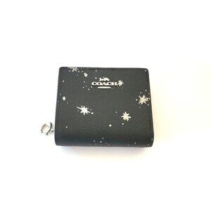 Coach CCL97 Snap Wallet Star Print Small Clutch Black Multi